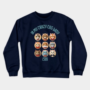 Quirky Vintage Crazy Cat Lady Era Design | Unique Cat Lover Gift Crewneck Sweatshirt